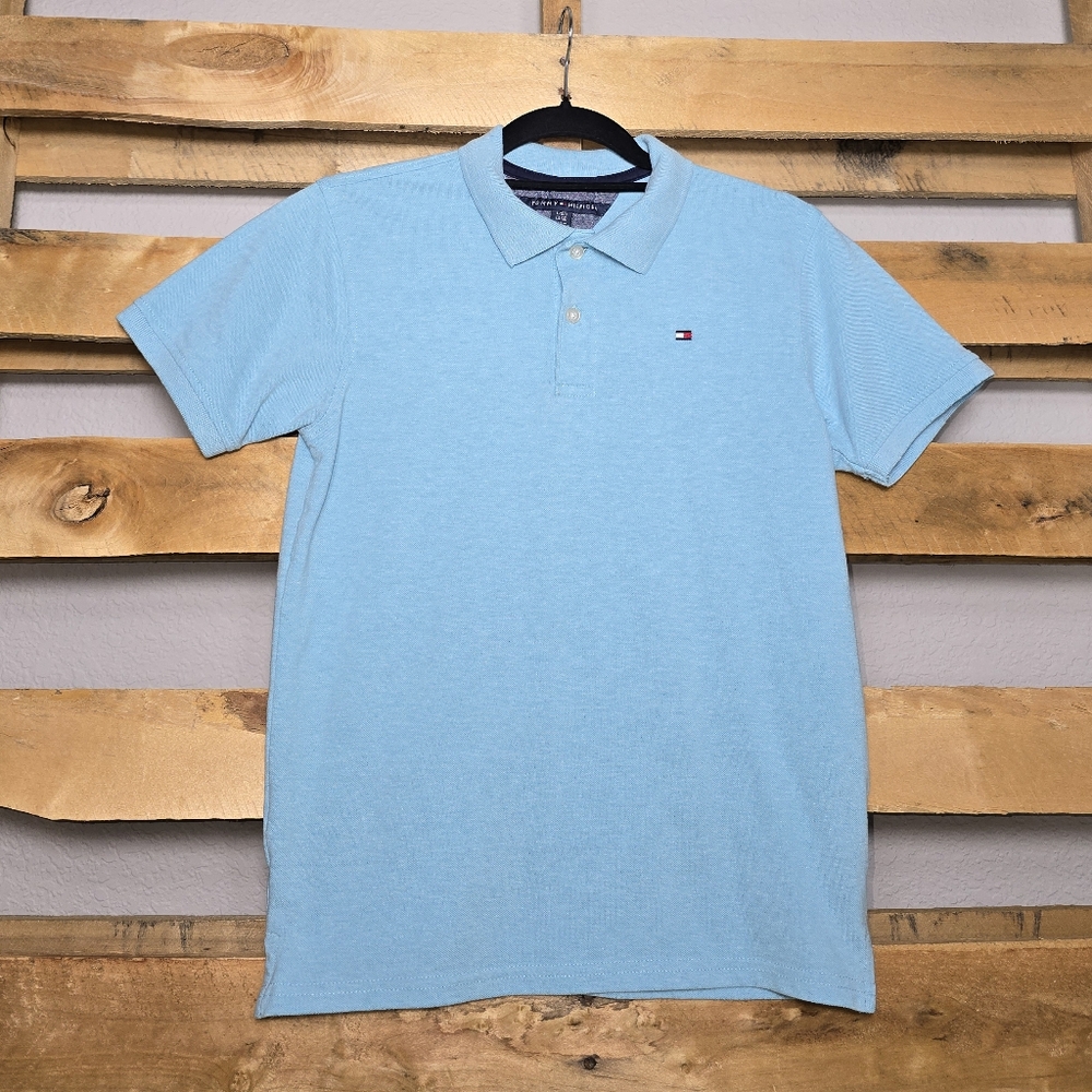 Tommy Hilfiger Kid's Blue Polo Shirt Classic Style Size:L